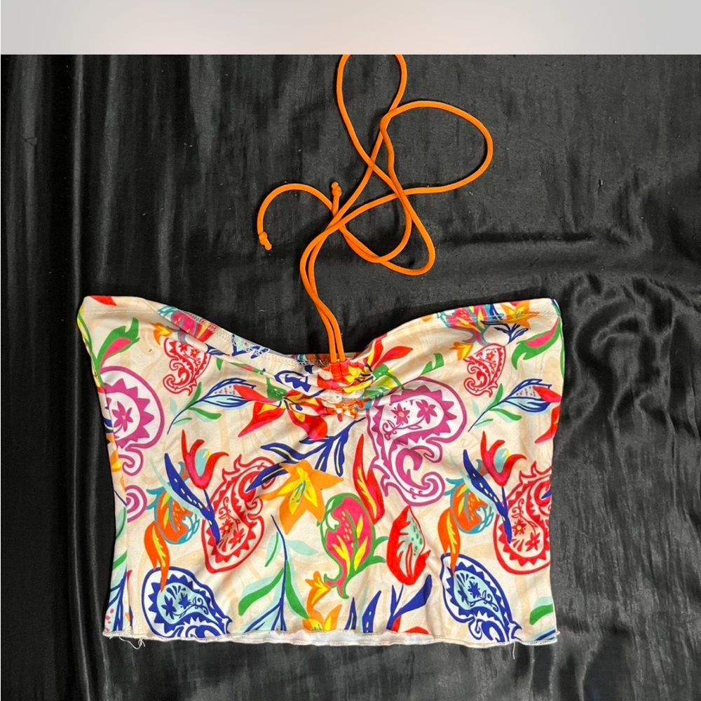 SHEIN Multicolor Paisley Crop Top